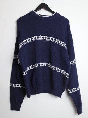 Vintage Northcountry Eaton Textured Knit Isle Pullover Sweater Size Large